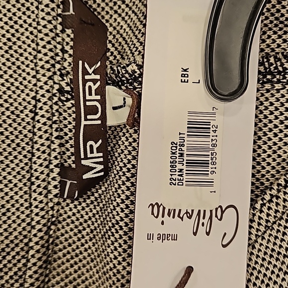 MR TURK by TRINA TURK Dean Jumpsuit ~ Soft Diamond Stripe Knit Print Large L NWT - Picture 11 of 12